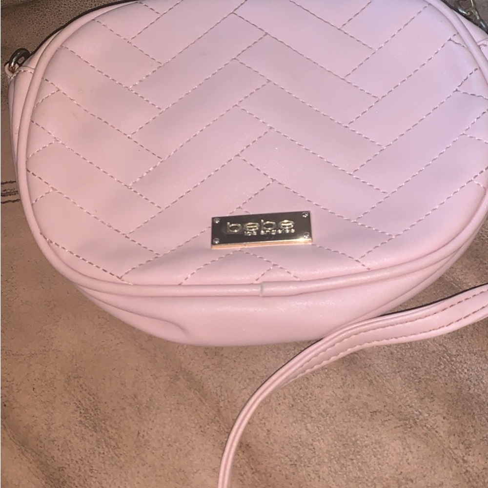 Bebe Light Pink Chevron Crossbody Bag
